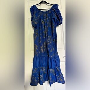 Hans Jutte Floral MuMu Dress with Ruffle Sleeves